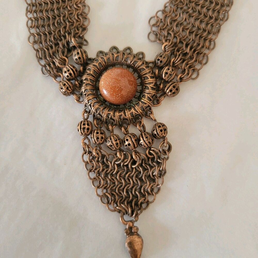 Lot of 4 Boho Choker Necklaces Copper Bronze Gold Colors - Picture 3 of 16